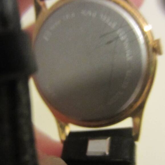Vintage Disney Mickey Mouse Quartz Wrist Watch Black Leather Band Collectible - Picture 8 of 14